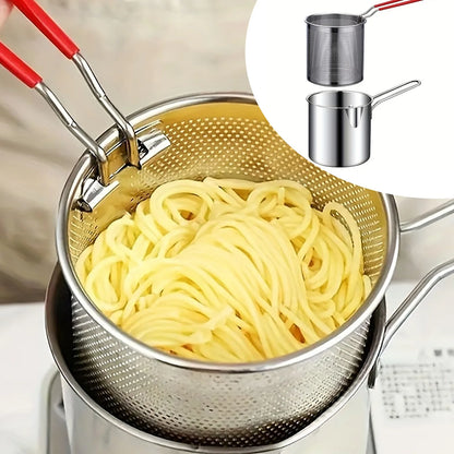 Stainless Steel Deep Fryer Pot with Oil Strainer
